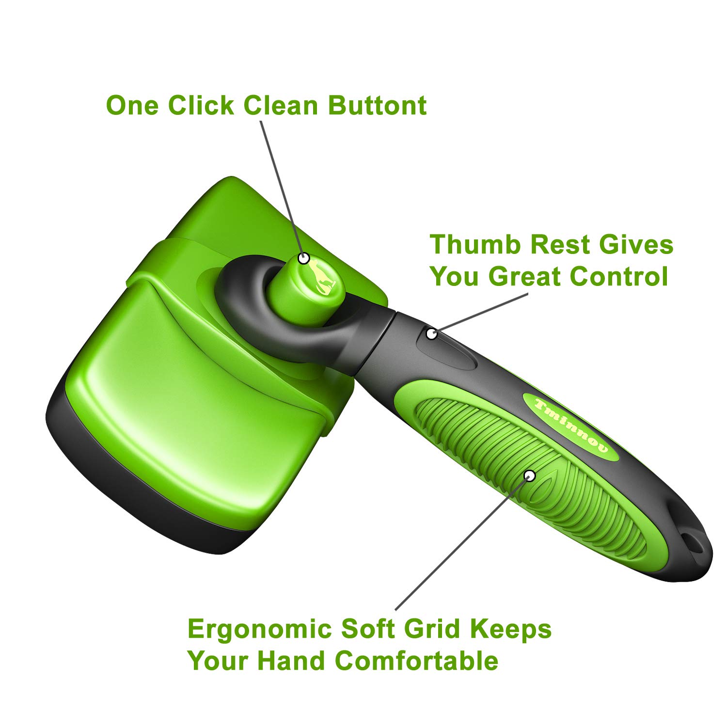 Tminnov Self Cleaning Slicker Brush, Dog Brush / Cat Brush for Shedding and Grooming, Deshedding Tool for Pet - Gently Removes Long and Loose Undercoat, Mats and Tangled Hair: Beauty