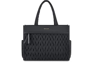 BAGSMART Puffer Tote Bag for Women, Quilted Travel Top Handle, Large Lightweight Shoulder Handbags with Zipper