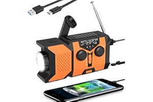 WENBELLE Emergency Solar Hand Crank Radio,2000mAh Power Bank Smart Phone USB Charger,Portable Self Powered NOAA AM/FM Weather Radios,LED Flashlight,SOS Alarm Radio for Indoor Survival Camping (WB991 Yellow)