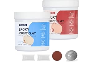 VERDEVILLA Epoxy Putty Sculpt Clay, 2 Part (A & B) High Adhesive Modeling Compound for Sculpting Modeling Building Repairing Self-Hardening Epoxy Clay Sculpt Pool Putty Repairs Metal Wood Tile Ceramics (Natural)