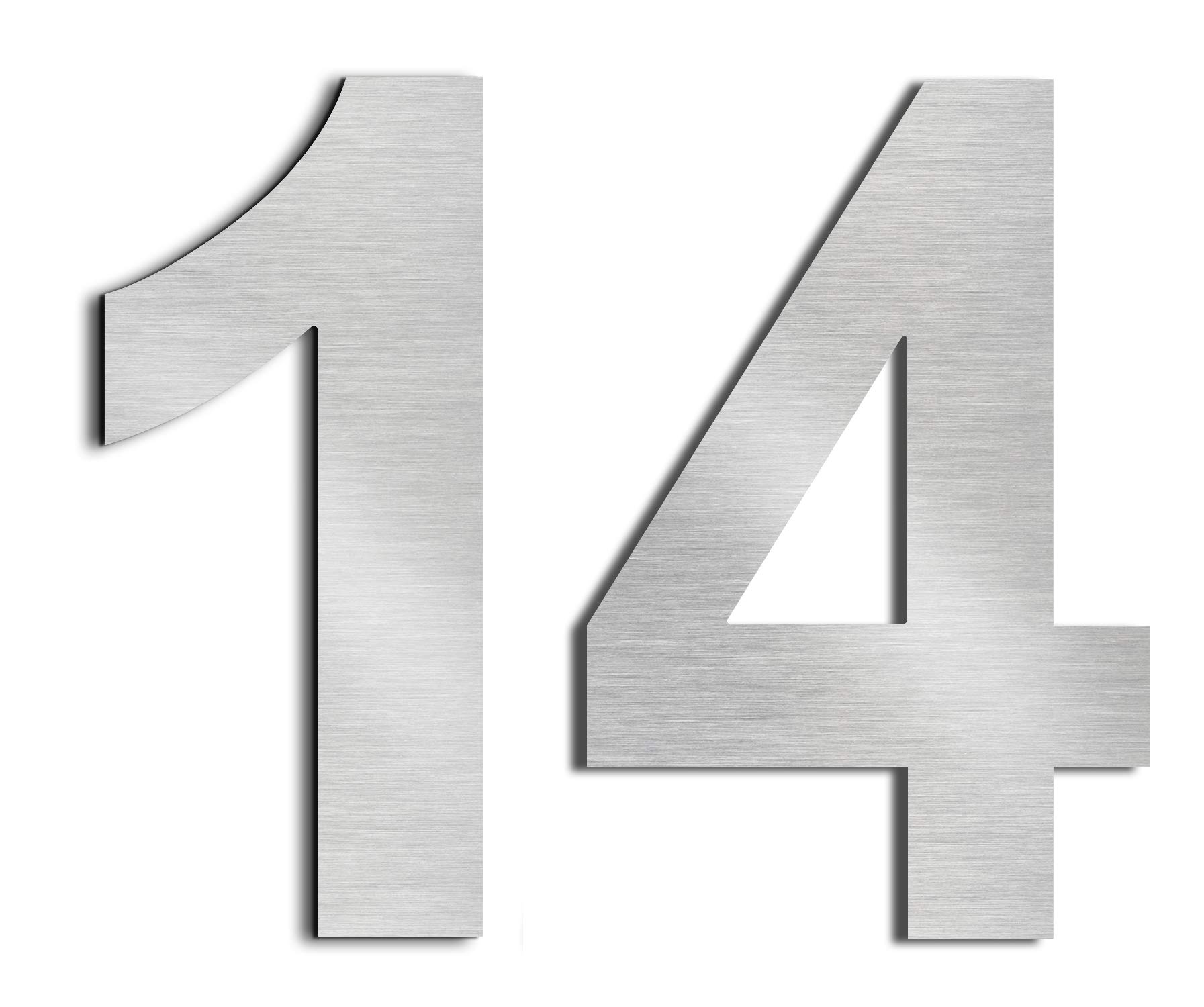 nanlyiau 2pc 3in Mailbox Numbers House Number Door number Stainless Steel House Numbers Adhesive number Made of solid 304 Stainless Steel silvery(3in number 14)