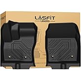 LASFIT Front Floor Mats for Ford Transit Connect 2014-2021 Vinyl Floor with Floor Posts All Weather Protector TPE Car Floor Liner for Transit Vans, 1st Row Only, Black