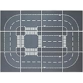 LucineX Road Base Plates for City Building Block,12 Street Plates, Attached with 24 Double-Sided Tapes, 10inchx10inchRoad Bas