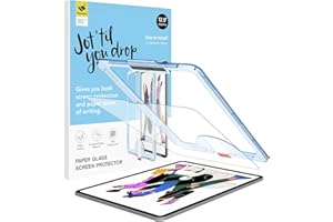 Hocents. Paperfeel Glass Screen Protector Compatible with iPad Pro 12.9 6th / 5th / 4th / 3rd Generation (2022/2021 / 2020/2018) [Auto-Alignment Tool] [Tempered Glass] [EZ Kit]