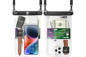 NJJEX [Up to 10" Large Waterproof Phone Pouch Bag - 2 Pack Waterproof Phone Case Dry Bag for Samsung Galaxy S25 Ultra S24 S23 S22 S21 S20 A14 A15 A35 A16 A36 iPhone 16 Pro Max 16E 15 14 13 12 11 Xr X