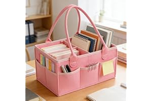 Diaper Caddy Organizer for Changing Table, Nursery Storage Bin Basket with Handle, Felt Diaper Organizer Suitable for Indoor 