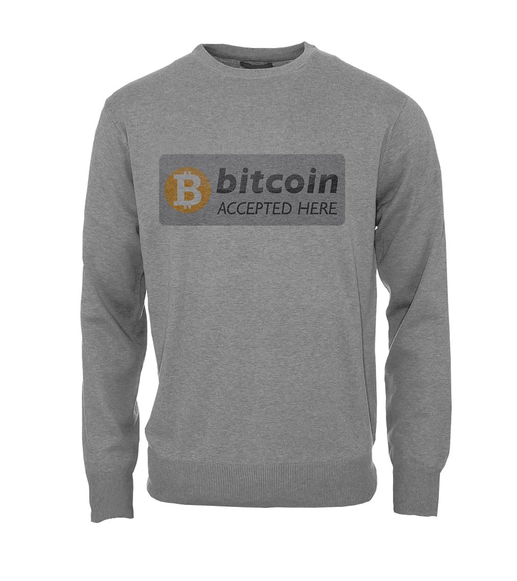 Riotbunny Bitcoin Accepted Here Crypto Mens Sweatshirt Pullover Grey |  Desertcart Gambia