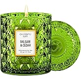 Chloefu LAN Balsam & Cedar Scented Candle Christmas Candles Gift, Christmas Festival Gifts, Large Luxury Scented Soy Jar Candles with up to 55 Hour Long Lasting, Highly Scented, 8.1oz
