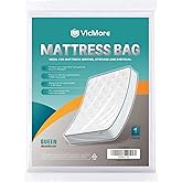 VICMORE Queen Mattress Bag for Moving and Storage – Plastic Mattress Cover, Recyclable Disposal Bag, 60x100 Inch Plastic Wrap