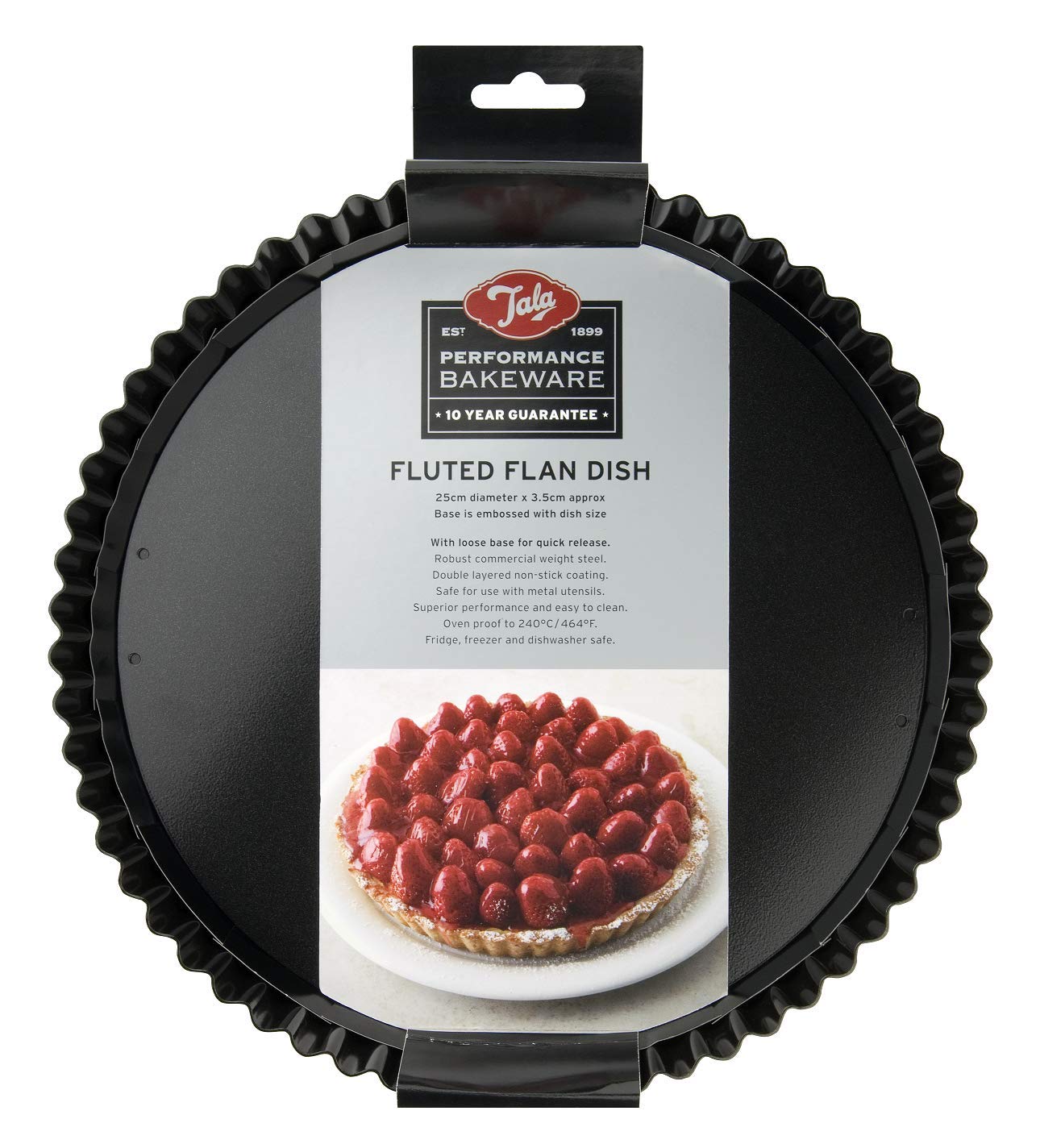TalaNon Stick 10" Fluted Flan & Tart Dish, Black