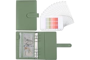 LXWHYP Money Saving Binder, Savings Challenges Book with for Cash Envelopes, 12pcs Zipper Envelopes A6 Budget Binder, Budget 