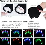 Vicloon LED Rave Gloves Multi Mode Colorful Finger Lighting Half Black view 5