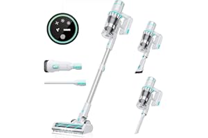 Belife Cordless Vacuum Cleaner, 38Kpa 450W Stick Vacuum Cleaners for Home Carpet Hardwood Floor, Wireless Household Vaccum for Pet Hair with Led Touch Display, Up to 45mins Runtime (White)