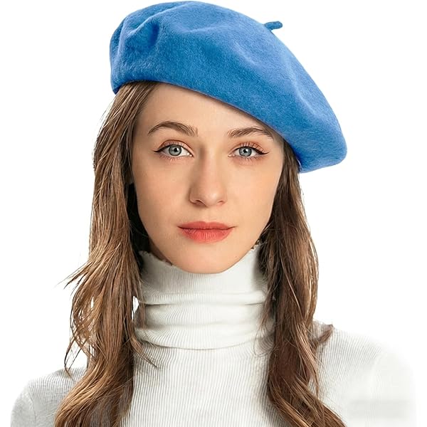Womens 1920 Vintage Beret Solid Color Knitted Hat Winter 