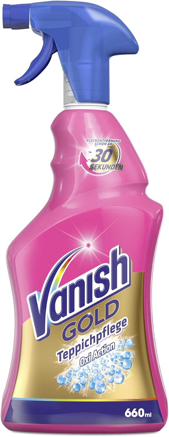 Vanish GOLD Oxi Action Powerspray Teppich Fleckenentferner – Teppichreiniger gegen Schmutz, schlechten Geruch & Staub – 1 x 660 ml