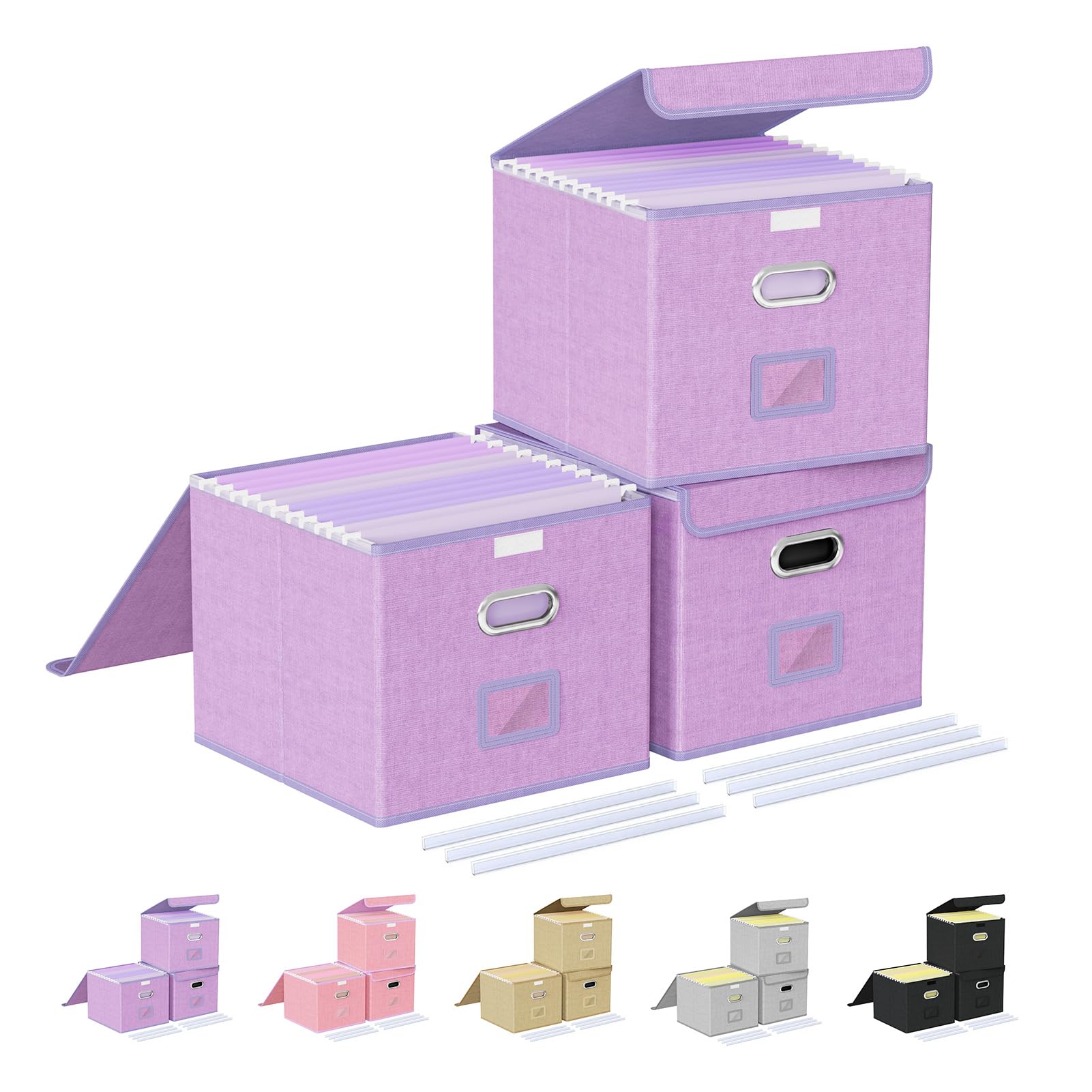 Oterri 3 Pack File Organizer Box,File Box,Small