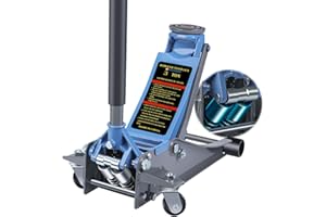 LARBANKE Floor Jack with Lifting Range:3.15-18.31",3 Ton Capacity with Rubber Pads and Magnetic Trays,Low-Profile Floor Jack with Dual Pistons Quick Lift Pump,for Utility Vehicle,Blue and Gray