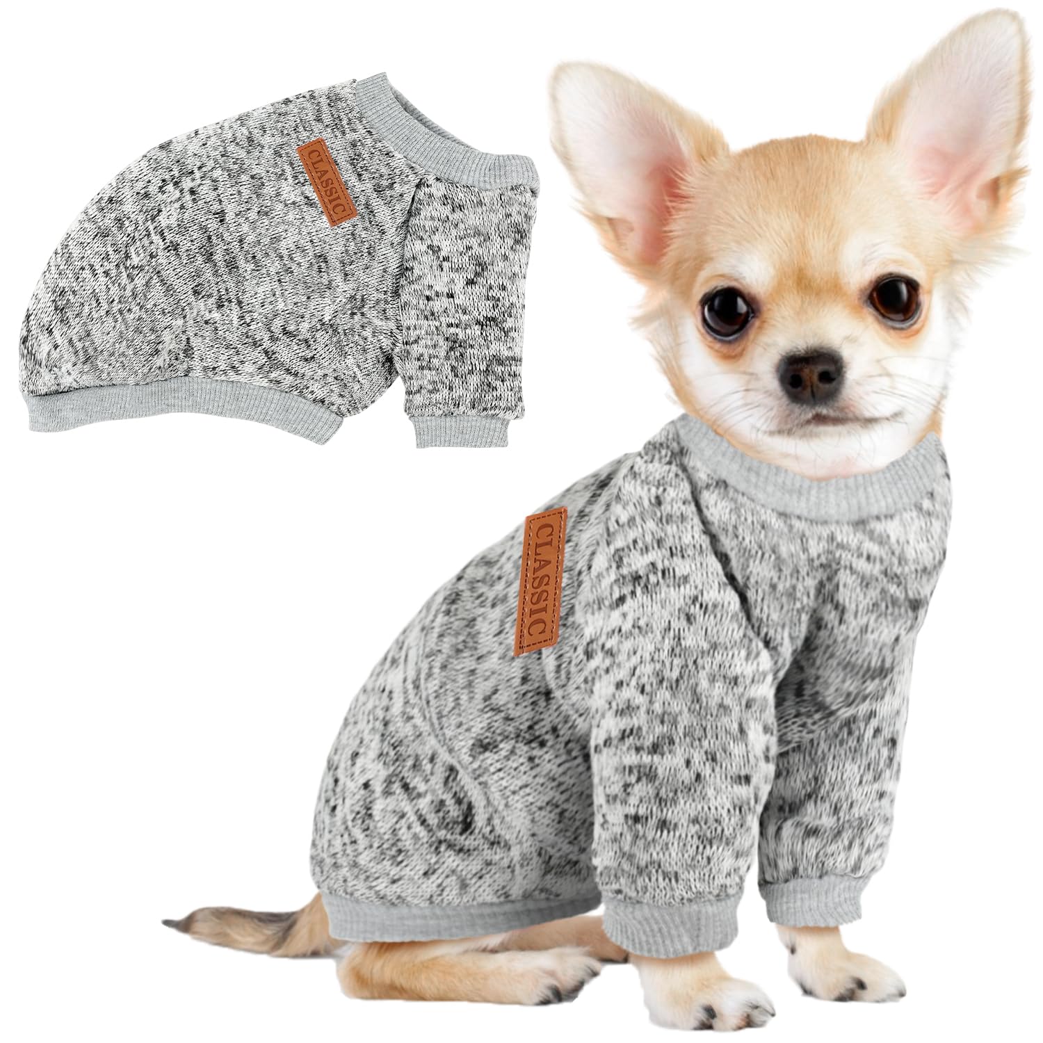 Photo 1 of 1 Pc Dog Sweaters for Small Dogs Girl Boy Winter Fleece Clothes Warm Soft Dog Sweatshirt Outfit for Dogs Cats Pet Apparel