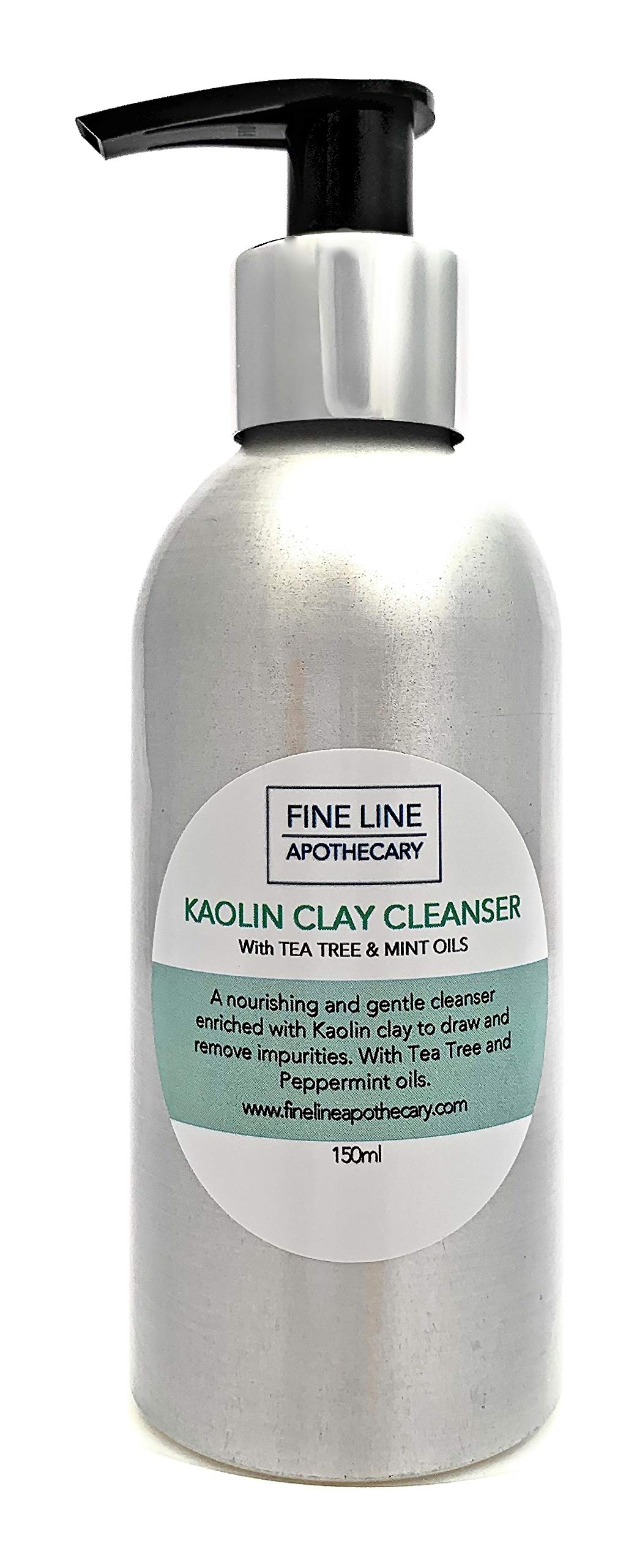 Fine Line Apothecary - Clay Cleansing Lotion - 99% Natural - Kaolin Clay, Tea Tree, Mint. Gently Cleanses, Purifies & Hydrates. pH 5.5 for Sensitive Skin. 150ml