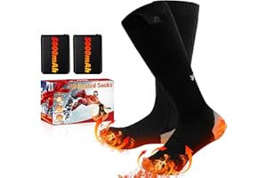 Wndy's Dream Heated Socks for Men Women, Rechargeable Electric Heated Socks, 5000mAh Washable Heated Socks, Large Heating Are