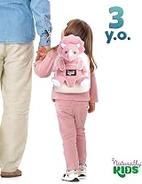 Naturally KIDS Pink Dinosaur Backpack Toddler Girl Toys Stuffed Animal view 7