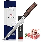 KEEMAKE Boning Knife 6 Inch, Super Sharp Fish Fillet Knife, High Carbon Stainless Steel Deboning Knives, Professional Boning Knives for Meat Cutting Poultry, Pakkawood Handle with Gift Box