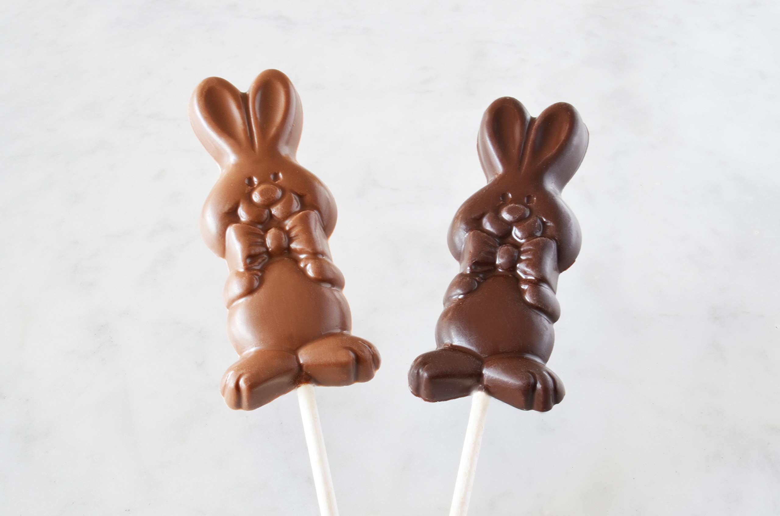 Standing Bunny with Bowtie Milk Chocolate Lollipop - One Individually wrapped in Cellophane Bag & tied