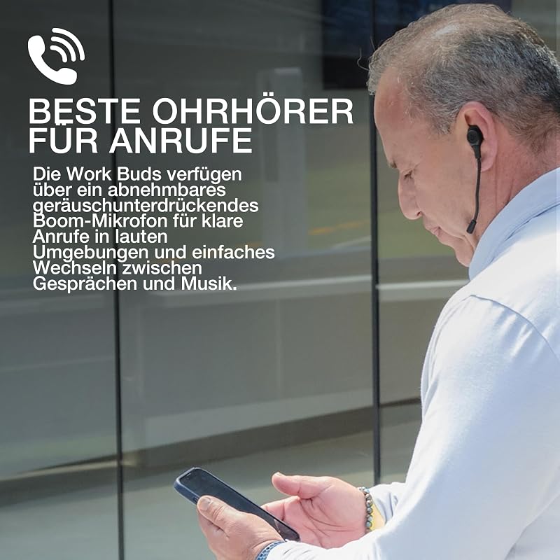 Work In Ear Kopfhörer Bluetooth Kabellos mit Mikrofon - True Wireless