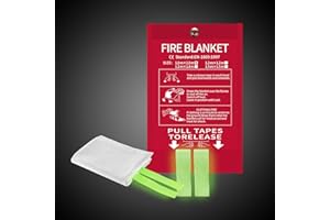 coceyese Emergency Fire Blanket for Home and Kitchen, Fire Extinguishers for Home, Fiberglass Fire Suppression Blanket with Luminous Strip for Fireplace, Car, Camping, Picnic, Grill(1, 40''x40'')