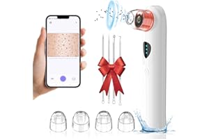 KREVI Blackhead Remover Pore Vacuum,Black Head Extractions Tool with Camera,Men and Women Pore Cleaner, 4 Suction Heads & 3 Adjustment Modes Men and Women Pore Cleaner
