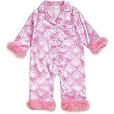 Kuriozud Baby Girl Fall Winter Outfit Button Down Solid Color Pajamas Jumpsuit Infant Long Sleeve Nightgown Pjs Baby Romper