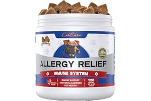 Coleaze Dog Allergy Relief Chews,with Omega-3 Fish Oil&Probiotics Itching Skin Allergy Medicine for Dogs,Effectively Anti Itch and Paw Licking-Skin Dry & Hot Spots-Seasonal Allergies-Chicken