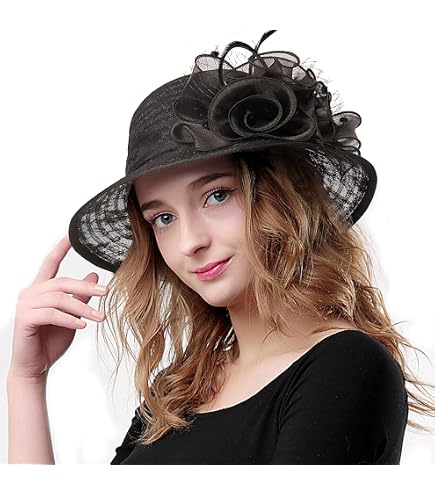 IZUS Women Organza-Brim Crochet-Sun-Hat French Bowler  display picture 2