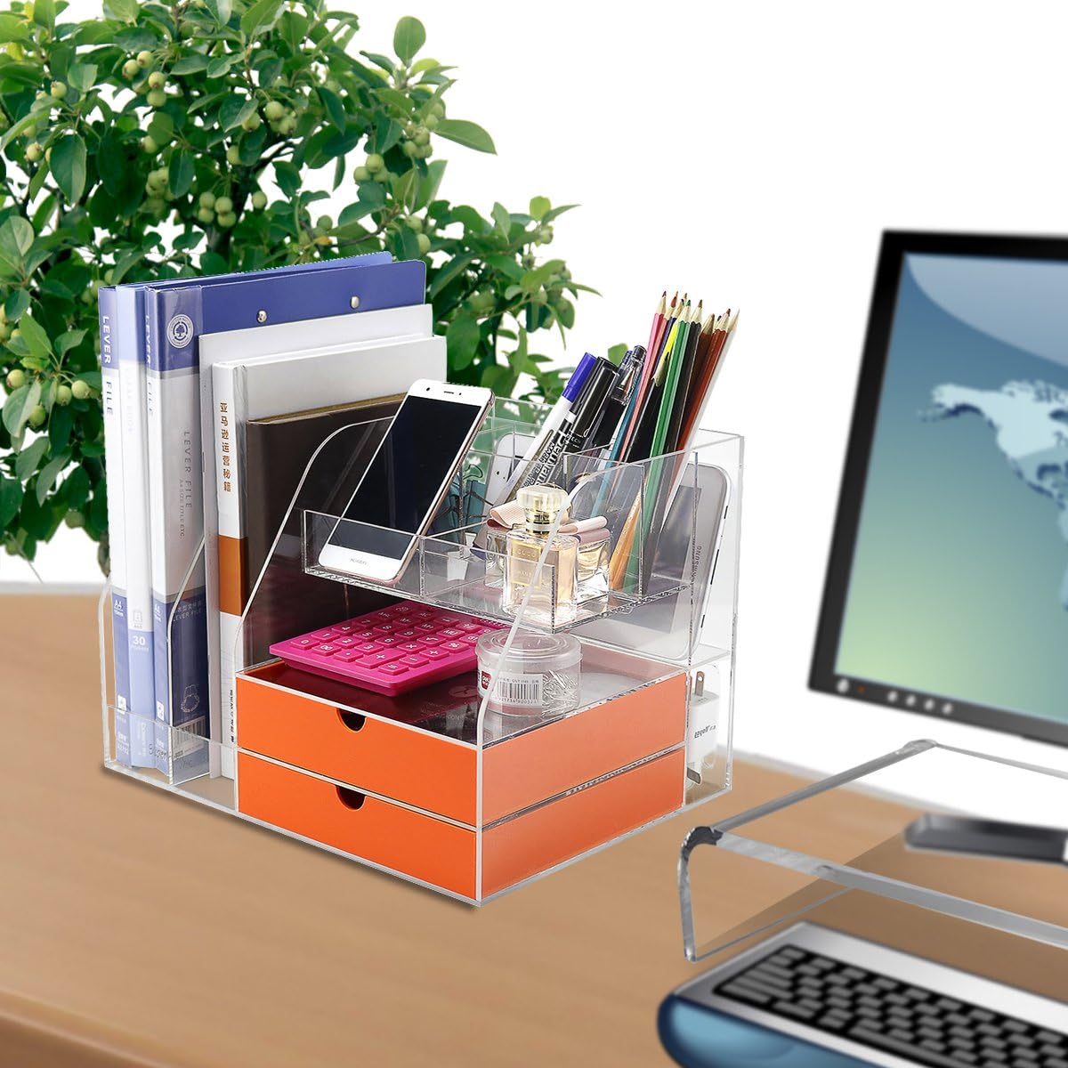 Pencil Cup Caddy Organizer Storage Your Office Supplies Fit for Office/School - Stand On The Desk Organizer (Yellow)