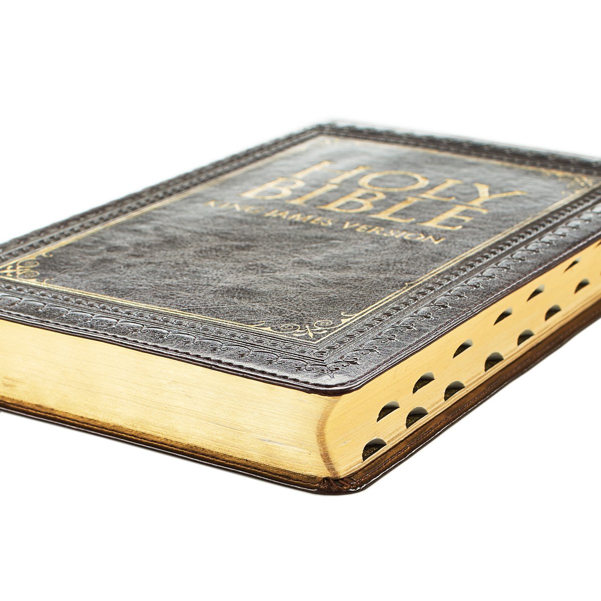 KJV Holy Bible, Thinline Large Print Faux Leather Red Letter Edition Thumb Index & Ribbon Marker, King James Version, Dark Brown (KJV Thinline LP Editions) KJV Holy Bible, Thinline Large Print Faux Leather Red Letter Edition Thumb Index & Ribbon Marker, King James Version, Dark Brown (KJV Thinline LP Editions) Imitation Leather