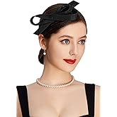 BABEYOND Fascinator Headband for Women - Tea Party Kentucky Bow Headband Derby Cocktail Wedding Ribbon Hair Clip for Daily