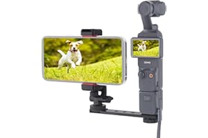 Rigdance Adjustable Phone Holder for DJI Osmo Pocket 3, Pocket 3 Accessories Expansion Adapter with 1/4" Thread Hole, Phone 180 Degree Up/Down, Horizonal/Vertical Adjustable