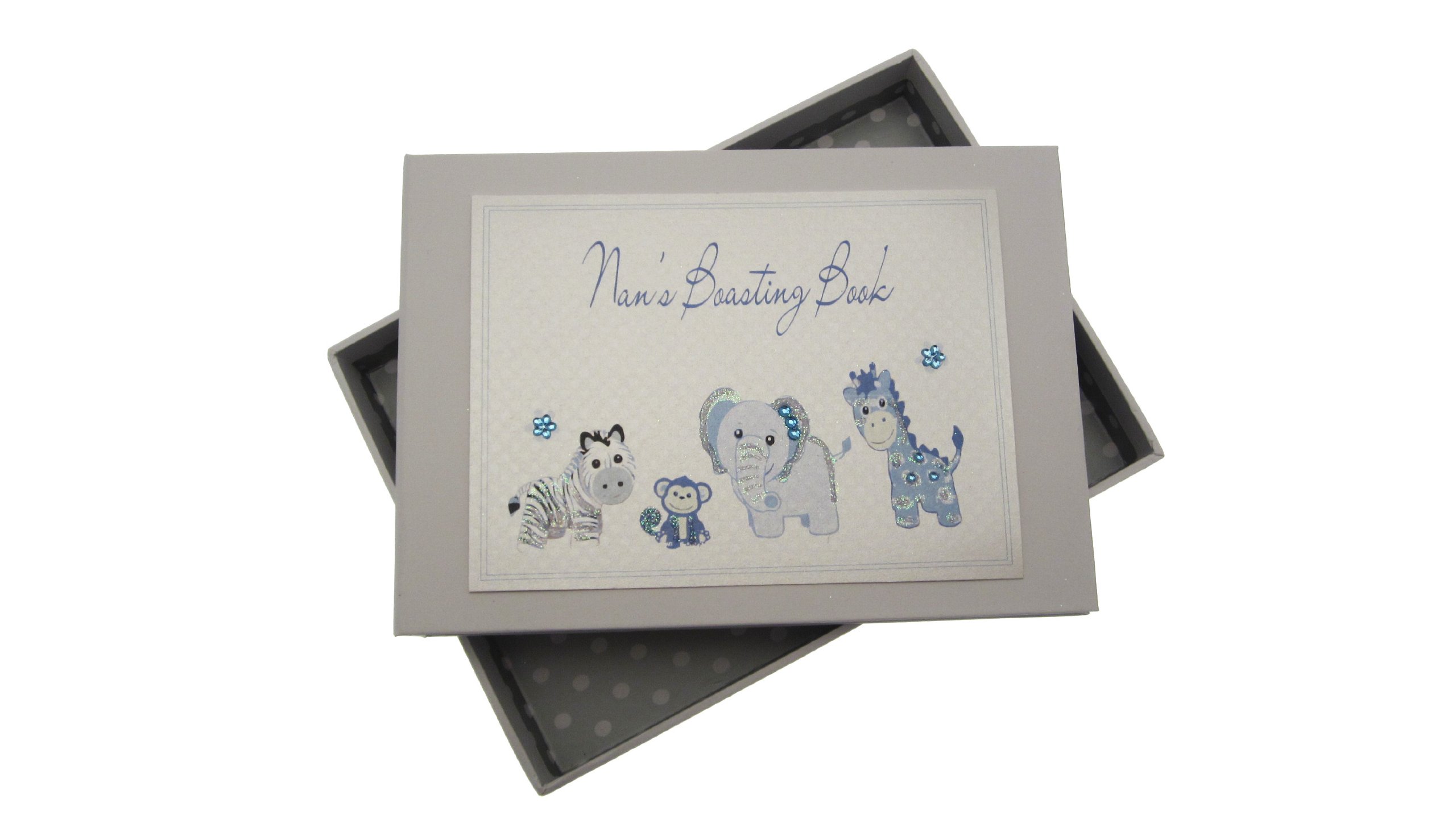 White Cotton Cards Nan's Boasting Book Tiny Photo Album Toys Range (Blue),12.5x17.5x2.5 cm
