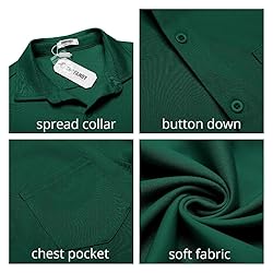 COOFANDY White Dress Shirt for Men Mens Short