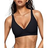 OEAK Womens Deep V Bras Wireless Comfortable Bra Supportive No Underwire Bras Tshirt Push Up Bralettes Plunge Seamless Bra