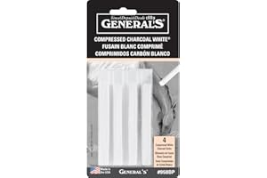 GENERAL'S Compressed Charcoal Sticks 4/Pkg-White - 2B, 4B & 6B3