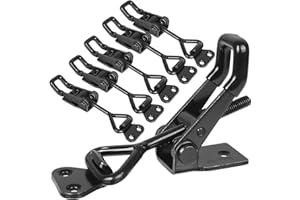 ASELECTED Black Toggle Latch Clamp, 6Pcs Heavy Duty Adjustable Toggle Clamp, 550lbs Holding Capacity Smoker Door Latch, Metal Pull Latch for Box, Gate, Cabinet, Case