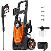 Giraffe Tools Electric Pressure Washer, 2400 PSI 2.3 GPM with 4 Quick-Connect Nozzles, 20FT Hose & Foam Cannon, Powerful Washer for Cars/Road/Driveways/Fences