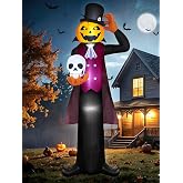 12FT Giant Halloween Inflatables Pumpkin Ghost Vampire, Halloween Decorations Outdoor Spooky Blow Ups Yard Decoration Large Huge Creepy Blowups Built-in Full-Body LEDs for Holiday Party Lawn