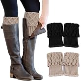 PHOGARY 2 Paires Jambières Femme Tricotées - Guêtres Chaudes Hiver Yoga Danse Boot Covers