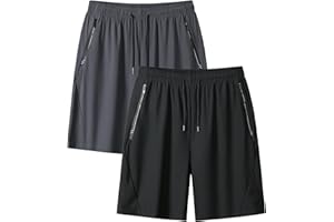 NATUST Boys Athletic Shorts Quick Dry Zipper Pockets Active Gym Workout Shorts 8-16 Years