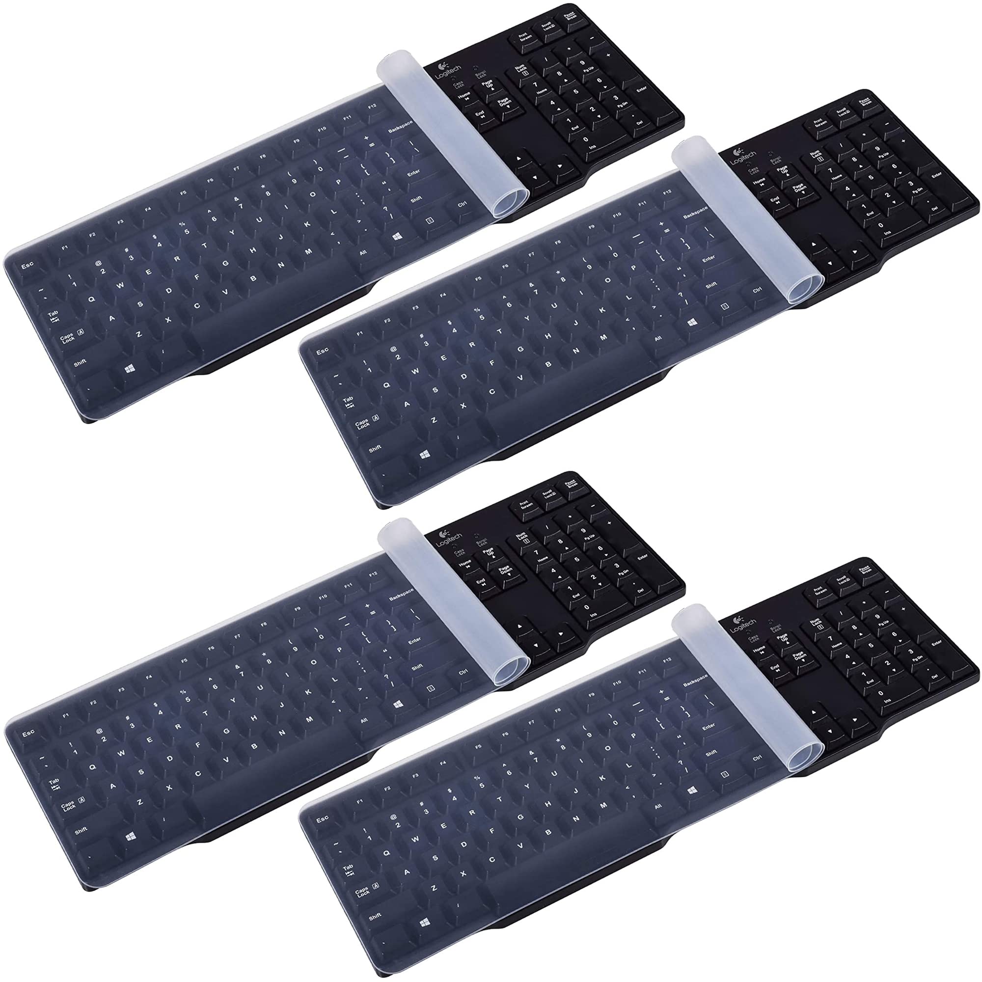 Set of 4 Transparent Keyboard Cover for Computers, Keyboards, Computer Protectors, Used to Protect the Keyboard of a Desktop PC