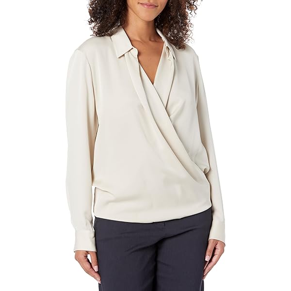Theory Women's Tie-Neck Blouse, Ivory, P at Amazon Women's