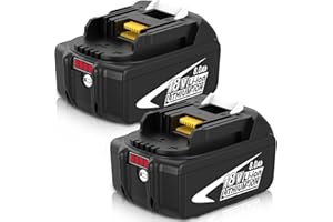 OHYES BAT 2-Pack 8000mAh High Capacity Replacement for Makita 18V Battery Compatible with Makita 18 Volt Batteries BL1860B BL1850B BL1840B BL1830B BL1815B LXT400 with LED Indicator Cordless Power Tools (White)