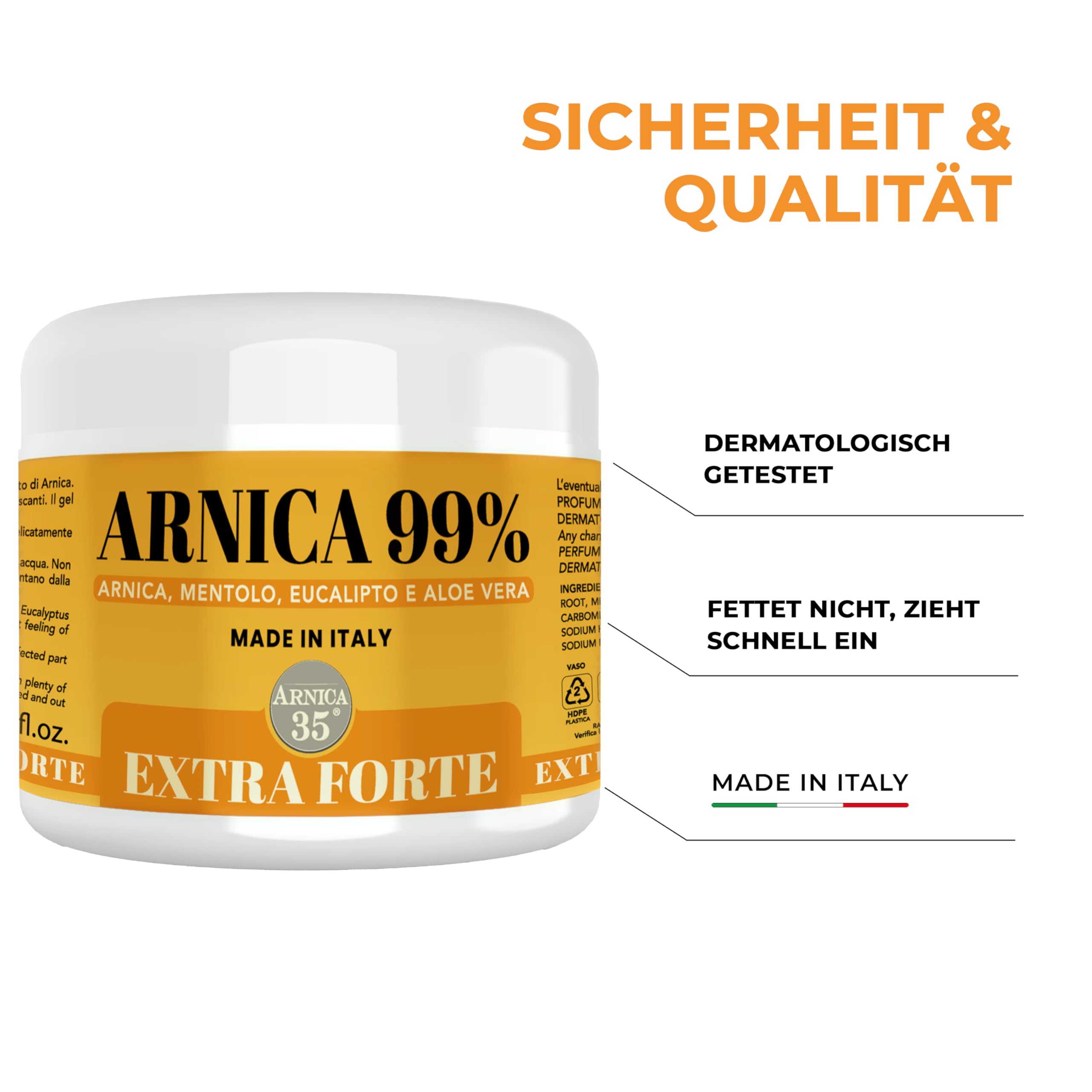Arnica 35 - Arnika Gel 99% Extra Stark, Muskel und Gelenkmassagen, 500 ml 3